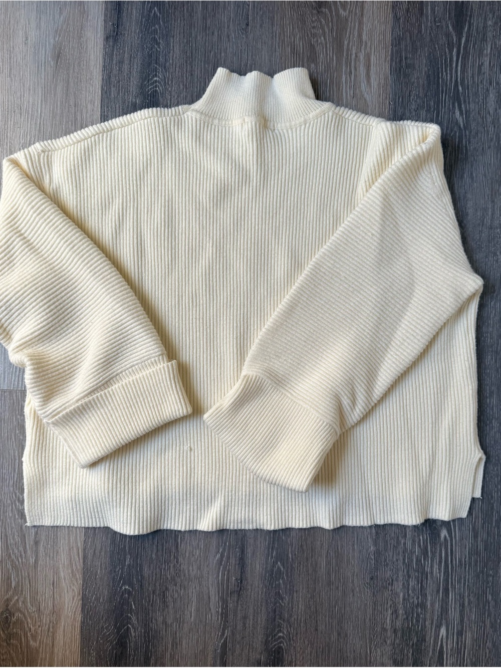 Mod Ref Boxy Cream Ribbed Turtleneck Sweater Large - Picture 7 of 7